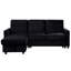 Canapé-lit 81,5 po en velours avec poche latérale et rangement pour chaise longue en tissu noir, largeur de 82,7 po