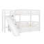 Lit superposé simple au-dessus de simple avec escalier de rangement, glissade et 2 tiroirs-1255084859