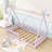 Twin Wooden House-Shaped Bed With Slats And Guardrail-1375012184