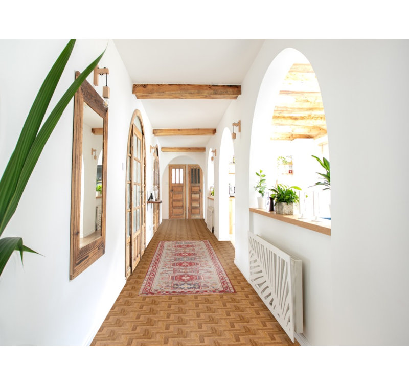Tapis de couloir oriental vert traditionnel 3 x 10