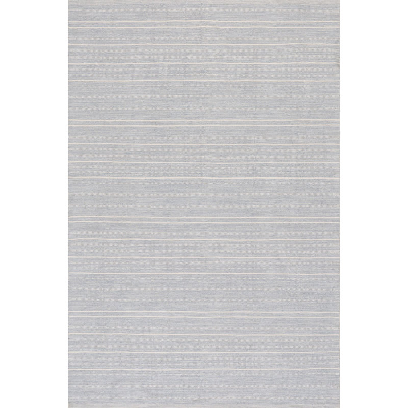 Skipper Stripe Swedish Blue Handwoven Indoor/Outdoor Rug, Rectangle 5' x 7'