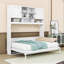 Grand lit escamotable en bois avec rangement