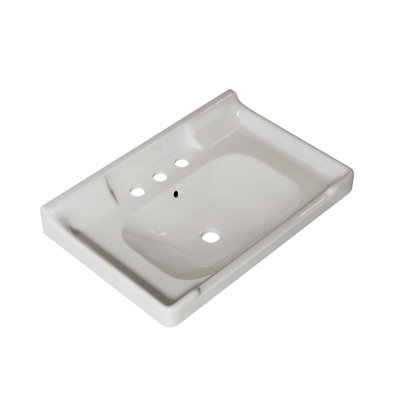 Freestanding Vanity Top Basin,Bathroom Ceramic Basin with 3 pre-drilled hole, NO Cabinet and Faucet