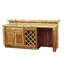 Bar en bois de cèdre Fireside Lodge 7 pieds avec armoire standard - naturel - réfrigérateur à droite - verre liquide-1399754055-1399754054