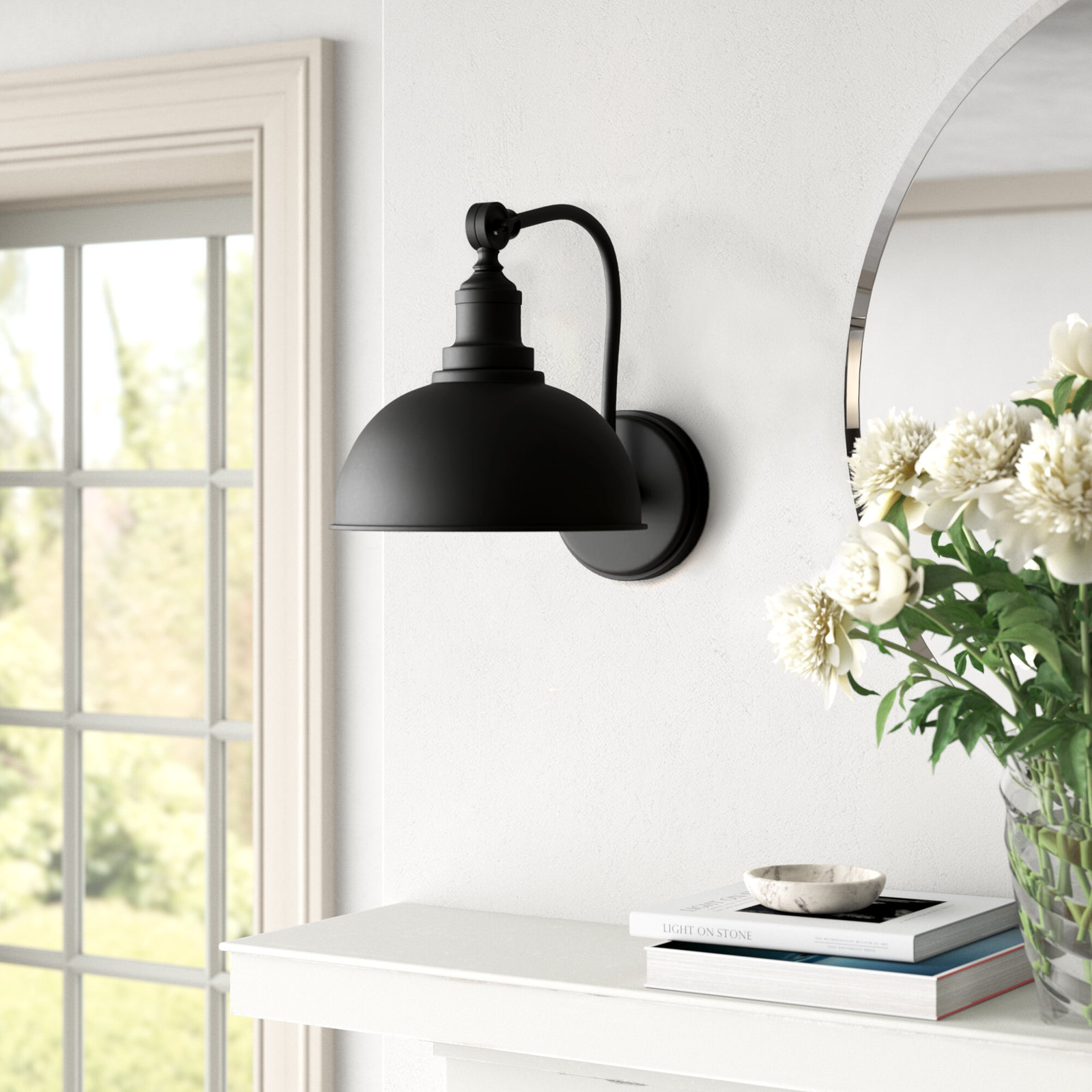 Petal Single Light Dimmable Armed Sconce