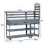 Îlot de cuisine à roulettes 62 po avec plateau en acier inoxydable, table de préparation pour barbecue modulaire et banc de rempotage avec 2 tiroirs 62 po-125764154