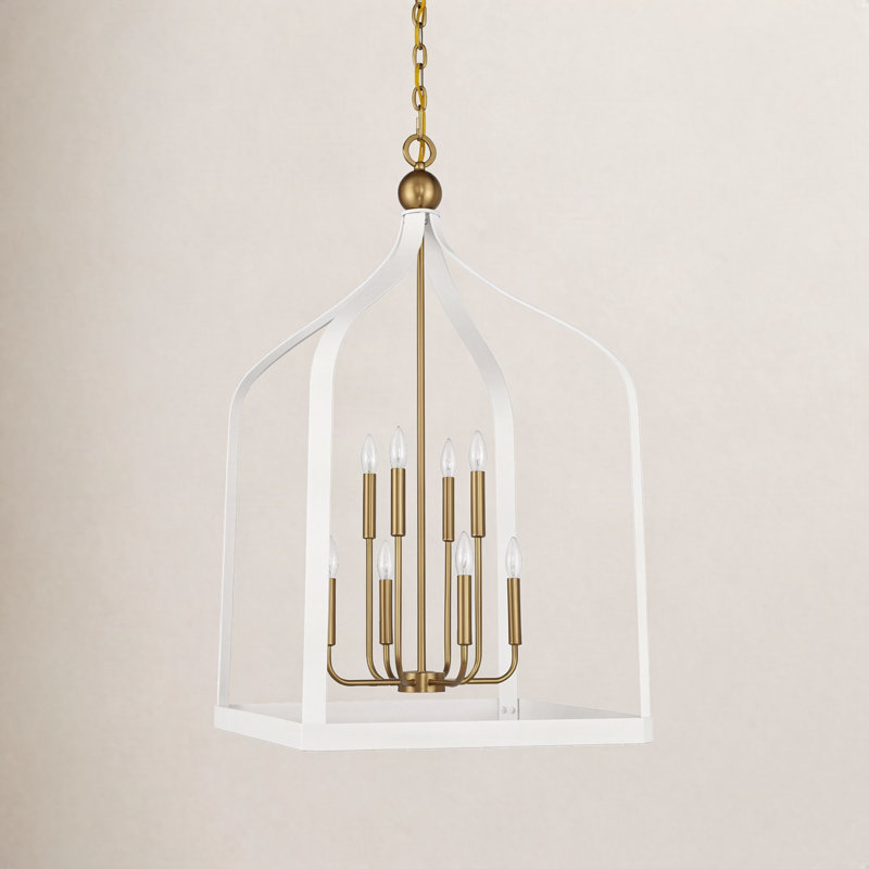 Luminaire suspendu blanc à 8 lumières Savoy House Sheffield, Blanc, 8 lumières, H 41,5 po x l 23,5 po x P 23,5 po