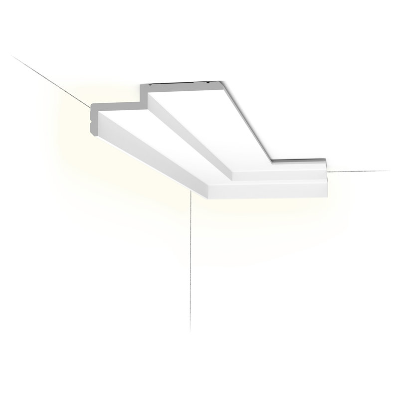 Moulure couronnée en polyuréthane blanc uni apprêté 6-5 / 16 po x 2-3 / 8 po x 78-3 / 4 po, Paquet de 10