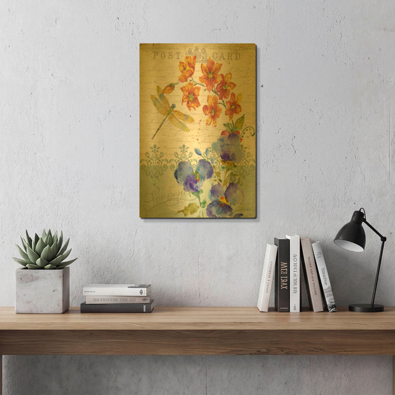 «Postcode Botanical» par Jean Plout, art mural en métal doré, 16 po x 24 po, 16"x24"
