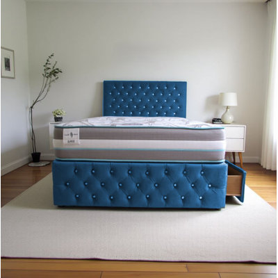 Upholstered Divan Bed with Mattress
