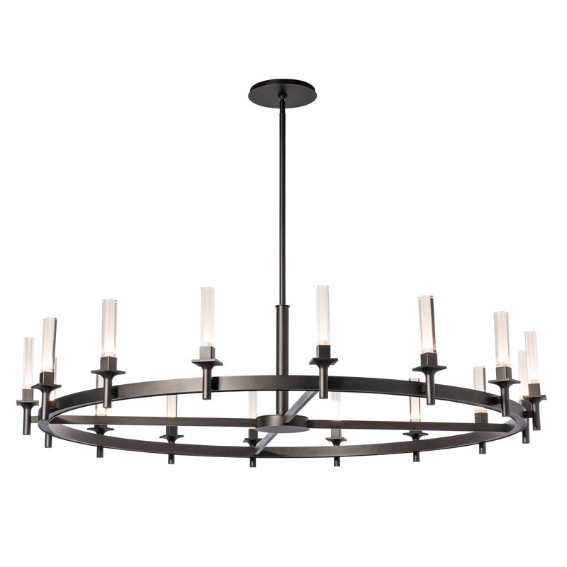 Lustre 12 lumières Windsor, Plaqué couleur fumée, Bronze, 12