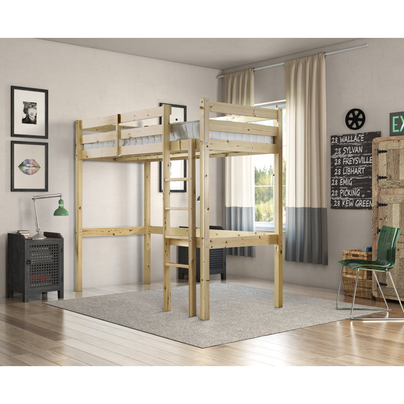 Luna Solid Pine Heavy Duty Sleeper Loft Bunk Bed, Small Single (2'6)