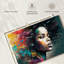 Femme africaine vibrante sur toile-832413903