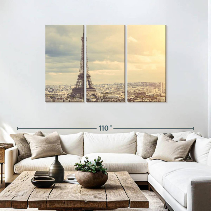 Sebbie sépia Tour Eiffel Paris, H 48 po x l 74 po
