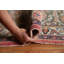 Tapis rose motif floral persan Mashad noué à la main 10 x 13