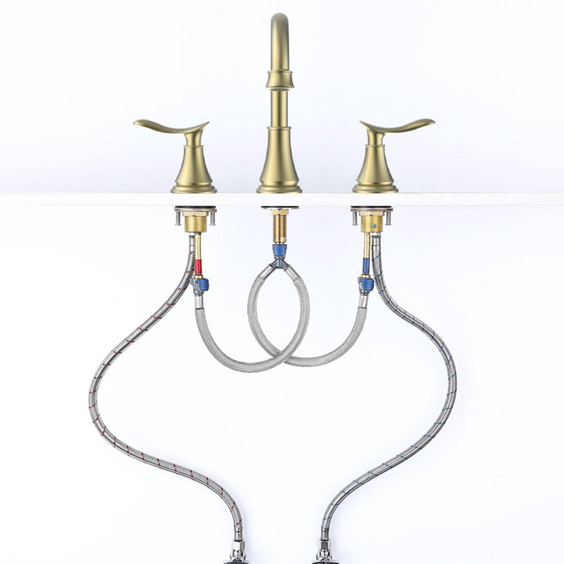 Bathroom faucet with 360 degree turn spout, Brushed Gold