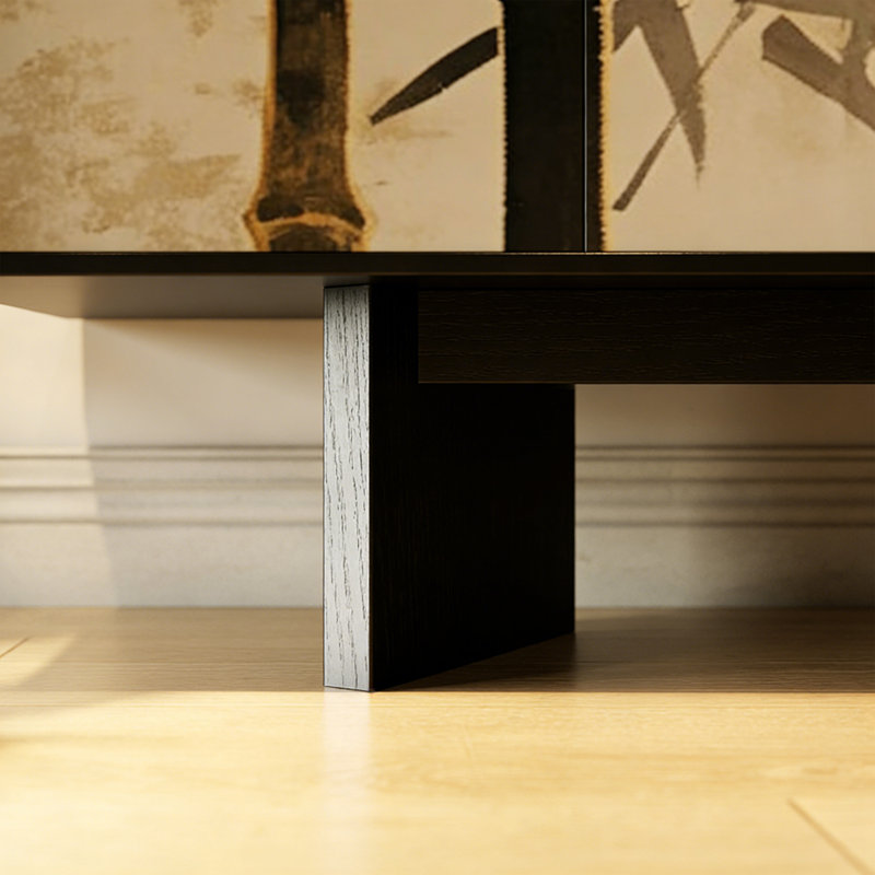 Chinese-style retro minimalist sideboard, Black