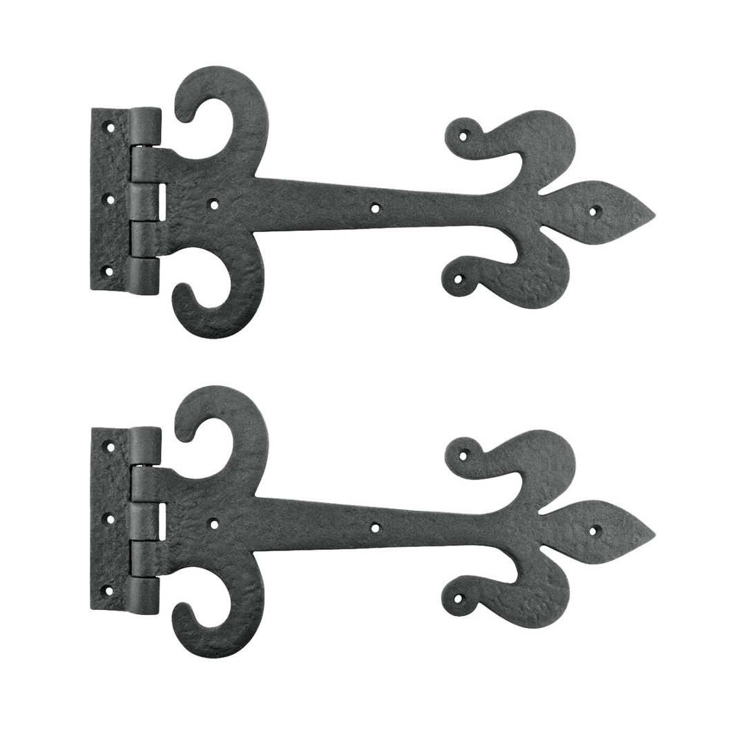 Decorative Wrought Iron Fleur De Lis Strap Hinge (Set of 2) The Renovators Supply Inc.