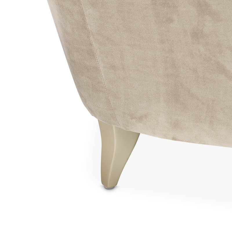 Villa Cherie 35'' Wide Barrel Chair, Porcini Velvet
