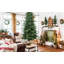 Arbre de Noël vert en PVC + PE avec lumières Ul blanc chaud - pointes, branches articulées, aiguilles réalistes, support en métal robuste, assemblage facile-115294005-115294009