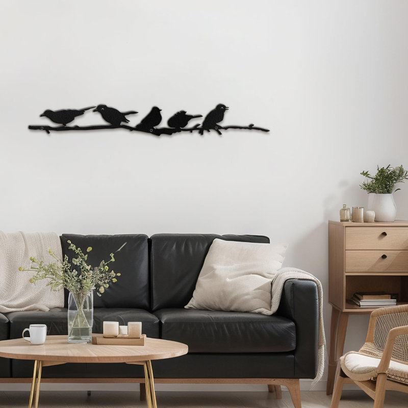 Wall Decor Metal, 6" H x 36" W x 0.05" D, Black
