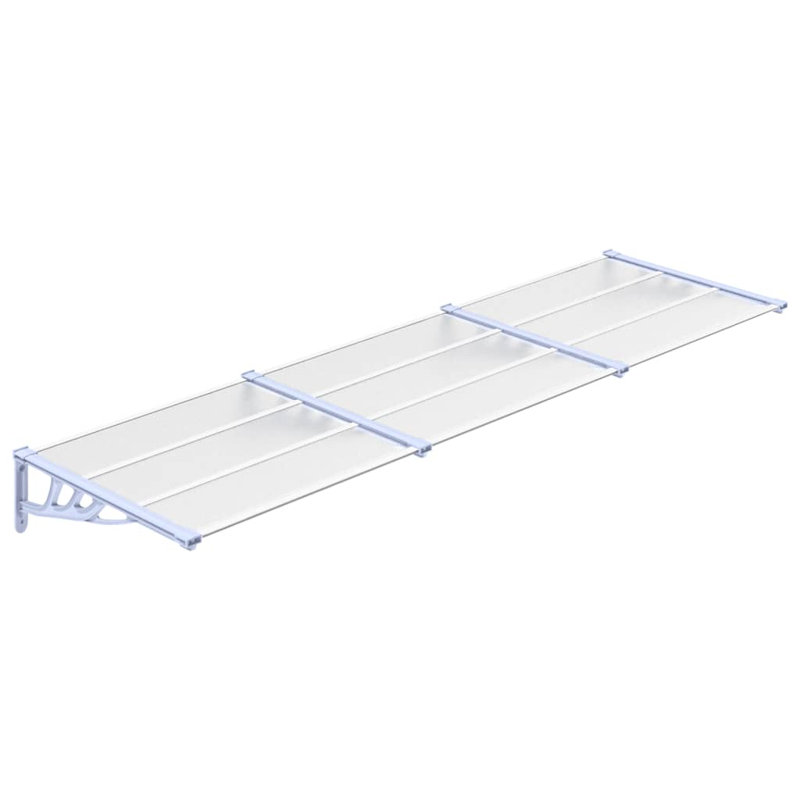 Vidaxl Door Canopy Gray And Transparent Polycarbonate, 10.8" H x 117.1" W x 35.4" D