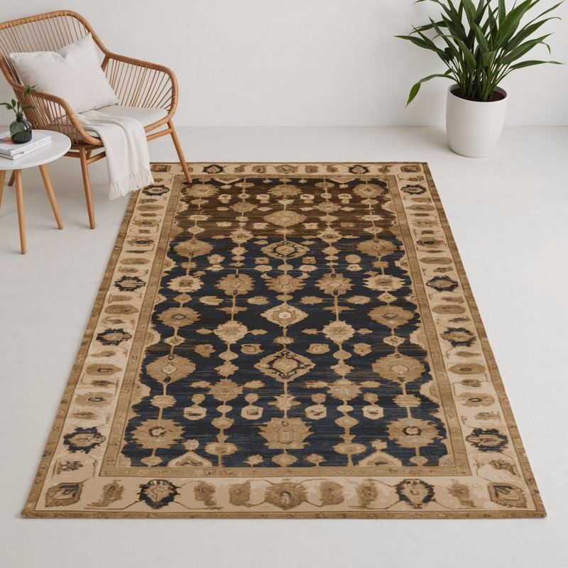 Tapis intérieur et extérieur brun Overdyed