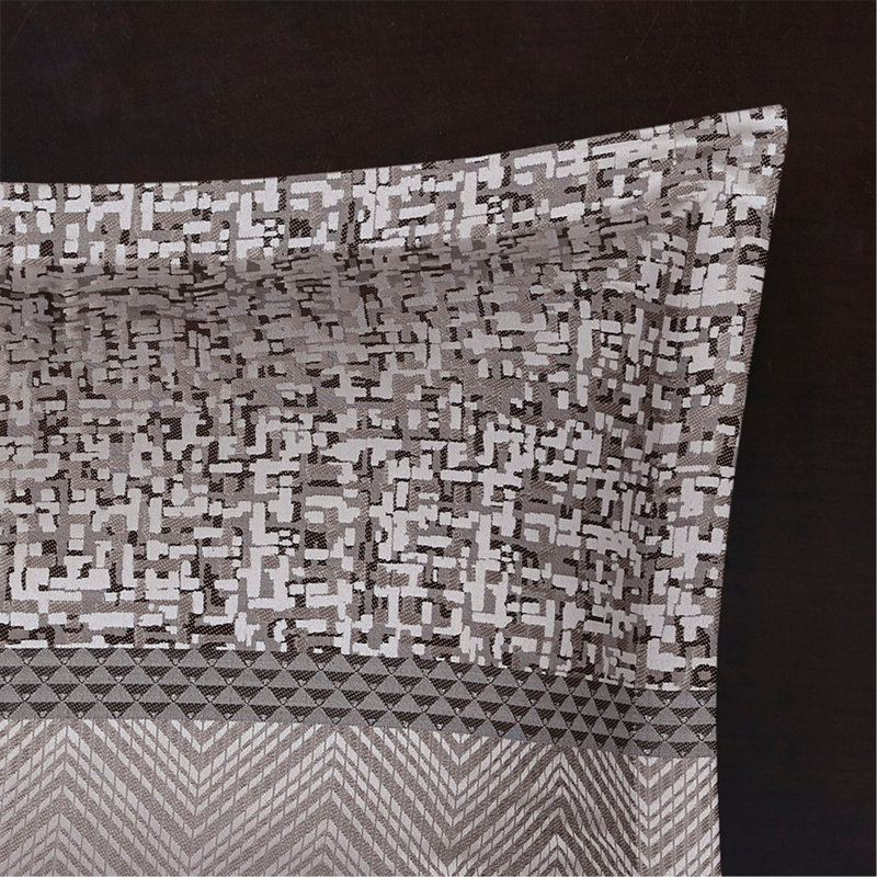 Ensemble d'édredon 7 pièces jacquard, Grand édredon et 6 pièces supplémentaires, Gris/taupe