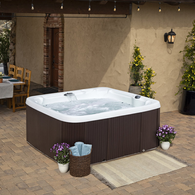 Lifesmart Spas LS600DX 230 Volt 7-Person 65-Jet Square Hot Tub with Ozonator