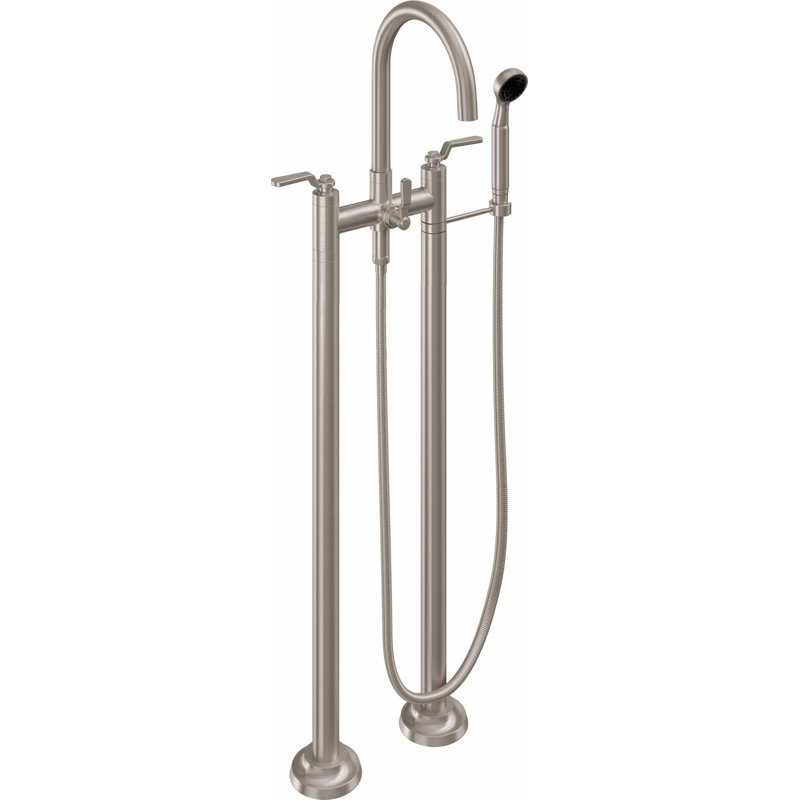 Descanso Tub Filler with Diverter, Lever Handle, Satin Nickel/Silver