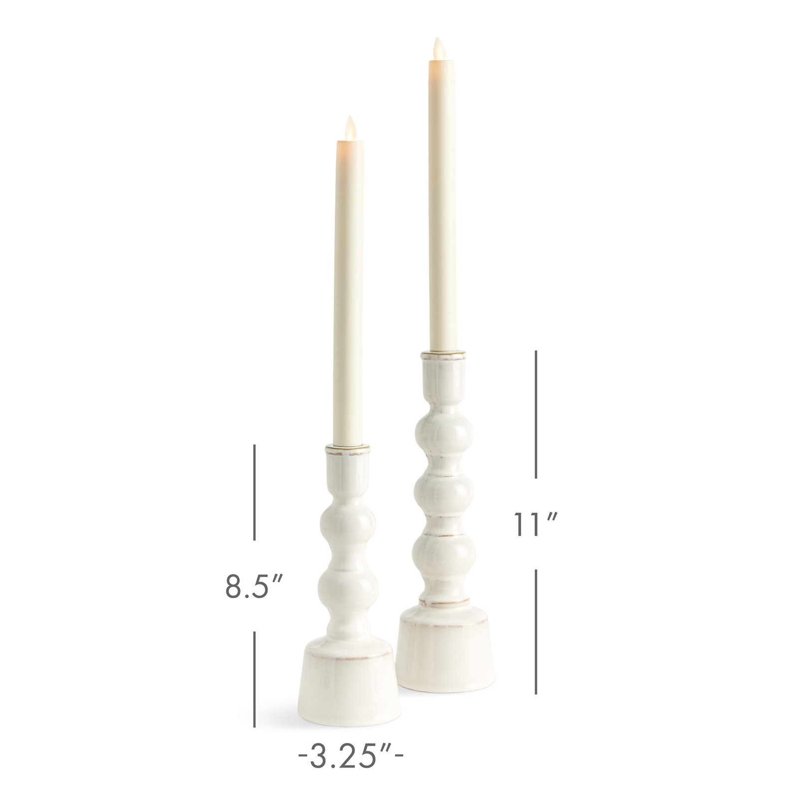Candlestick Holder, Cream