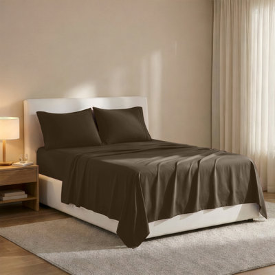 Lux Decor 4-Piece Ultra Soft Microfiber Sheet Set Deep Pocket Fitted Sheet, Wrinkle-Resistant & Easy Care Bedding
