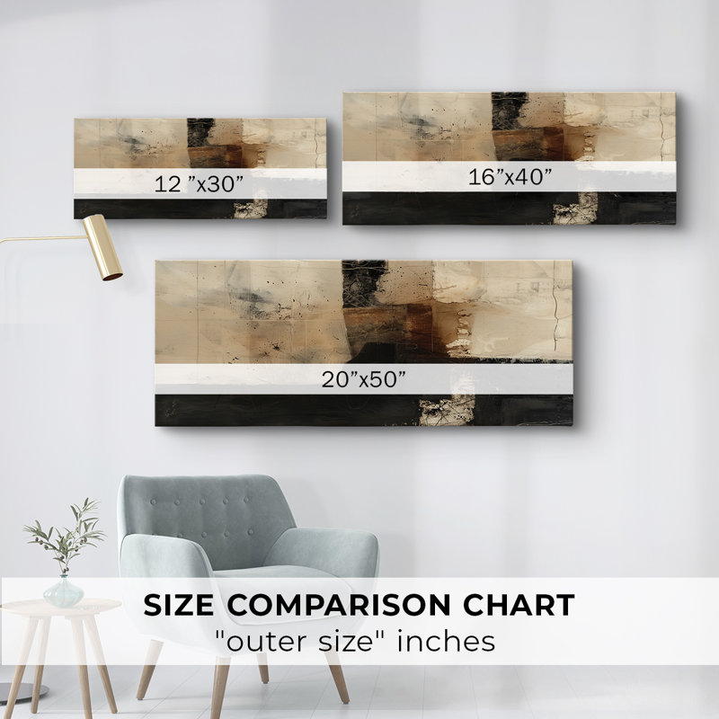 Toile tendue avec châssis abstrait Series # 3 XC III, H 12 po x l 30 po