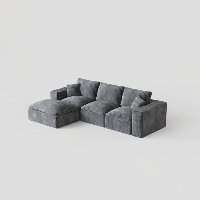 Canapé modulaire Boneless 108 pouces Cloud, Gris