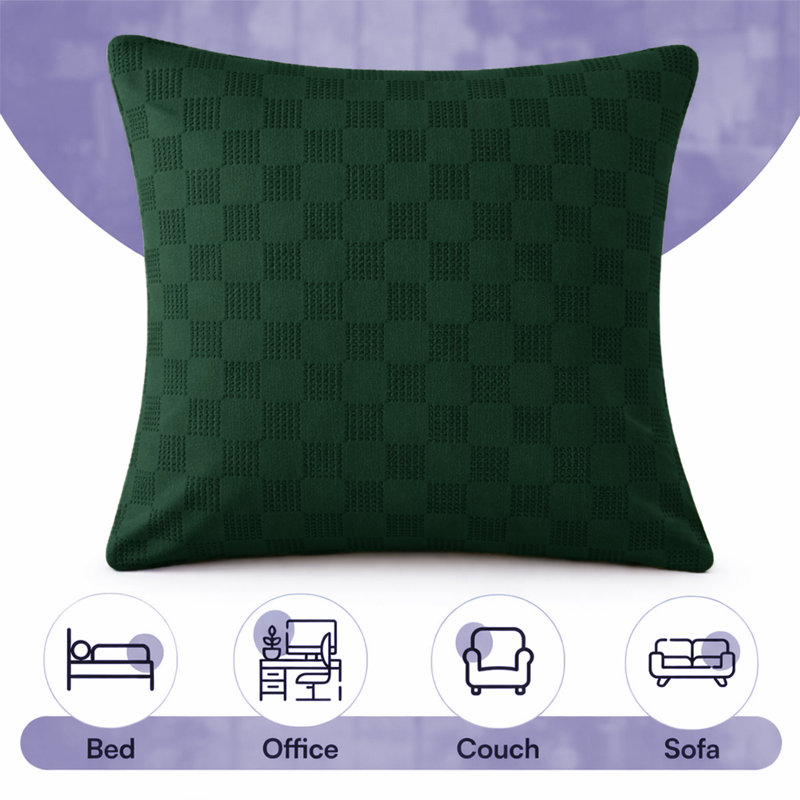 Square Cushion Cover, EMERALD