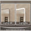 Armoire à pharmacie rectangulaire l 48 po x H 30 po - Cadre en aluminium argenté, miroir et horloge à DEL, montage encastré / en surface pour salle de bain