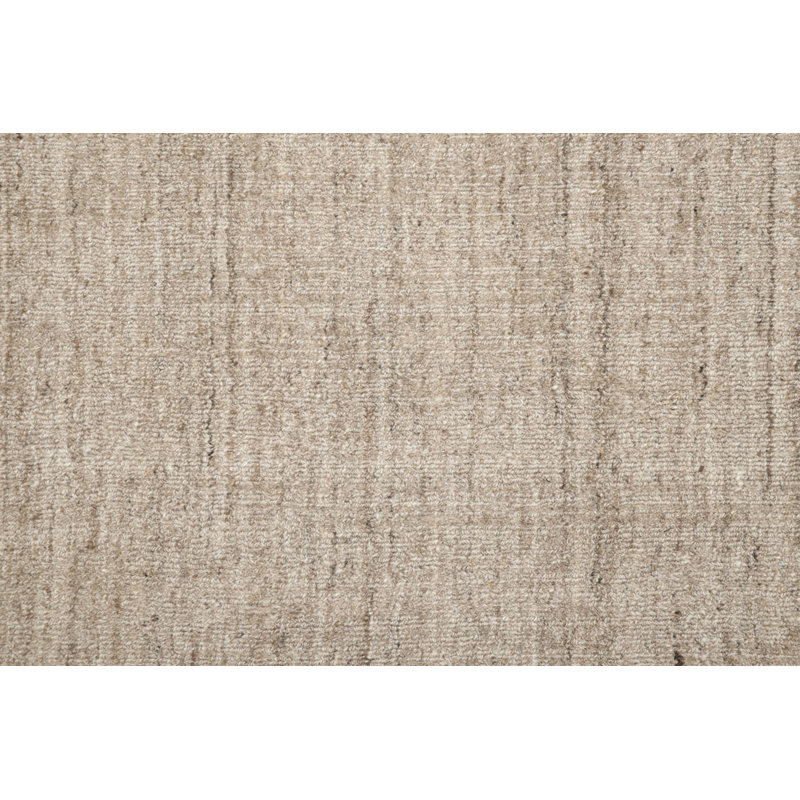 Textural Hand Knotted Wool Striped Area Rug