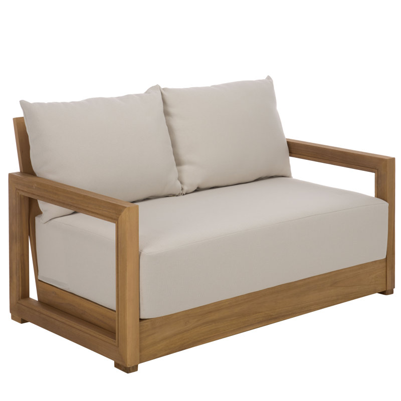 Causeuse Jackson, Ivory, Oak