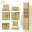 Armoire de rangement de coin haute en bois naturel avec étagères ajustables et portes fermées-134985640