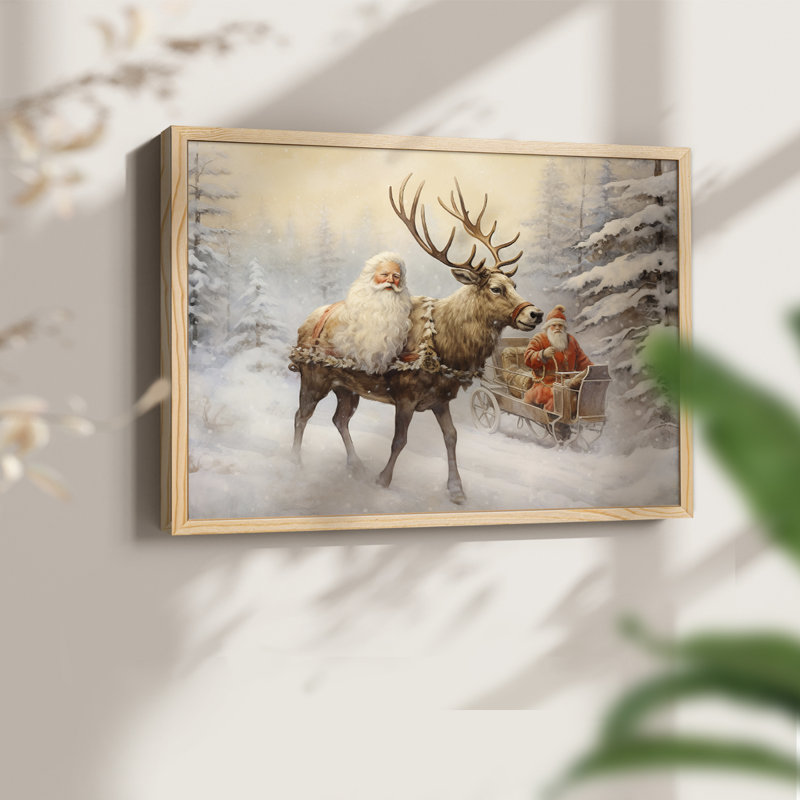 Chirstmas Art-CCCLVI -Framed Print - Restickable, Naturel, H 16 po x l 20 po