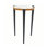 Table d'appoint Henri 18 po, plateau en pierre d'agate, pieds en aluminium, moderne, blanc