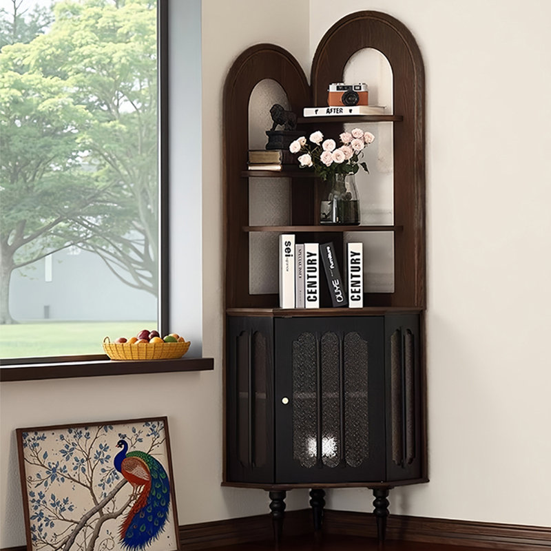 French-style vintage corner display cabinet