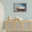 «Neutral Beach Seashell», toile flottante encadrée grise par Petal Prints Design-871088127-871088120