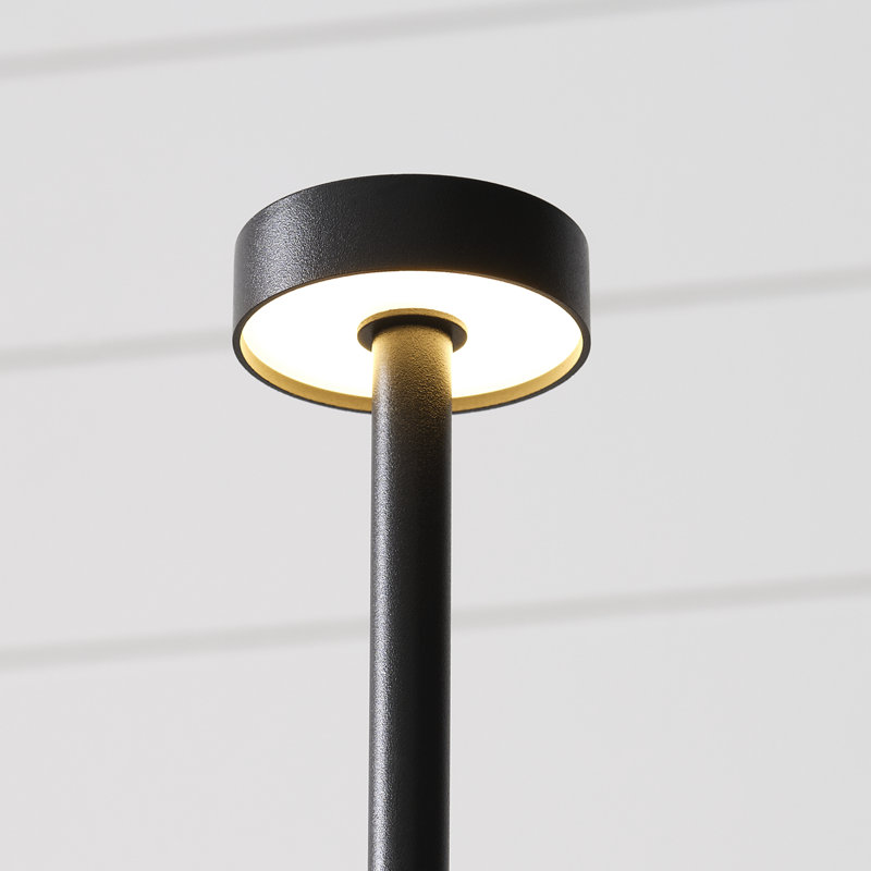 Moneta Short Accent Rechargeable Table Lamp, Black