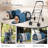 Foldable Pet Stroller with Double Detachable Carriers, Folding Dog Cat Jogger Stroller with Tether-95924707