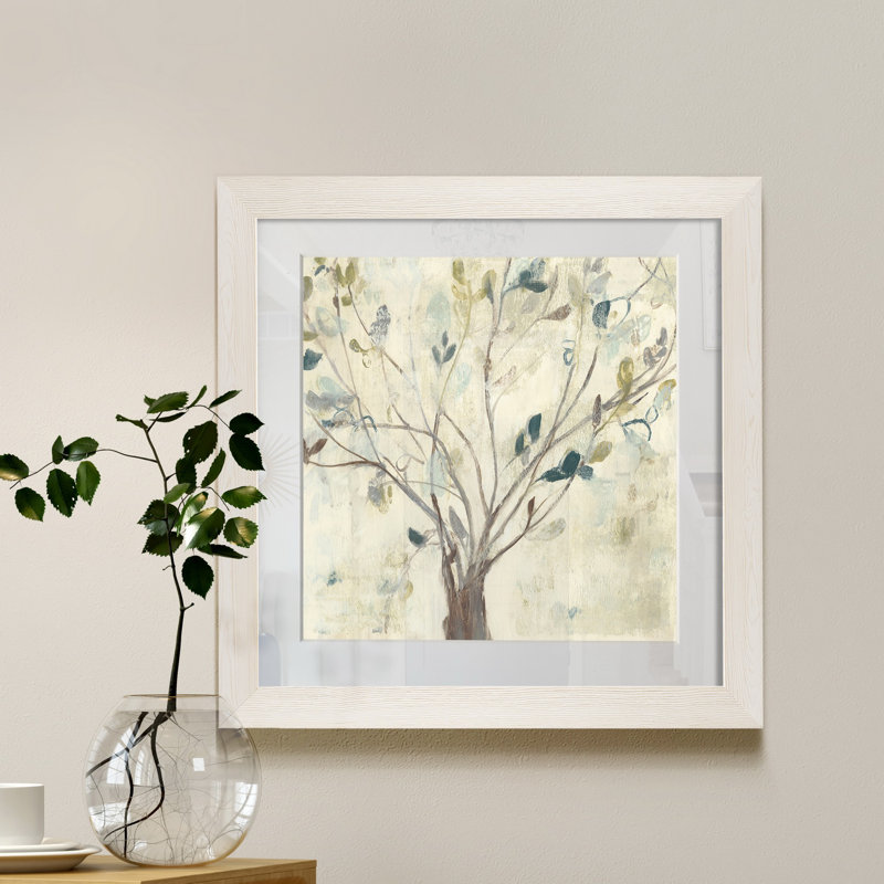 Arbre de bleu II, reproduction d’art encadrée, Papier encadré blanc, Blanc, H 31,5 po x l 31,5 po x P 1,5 po
