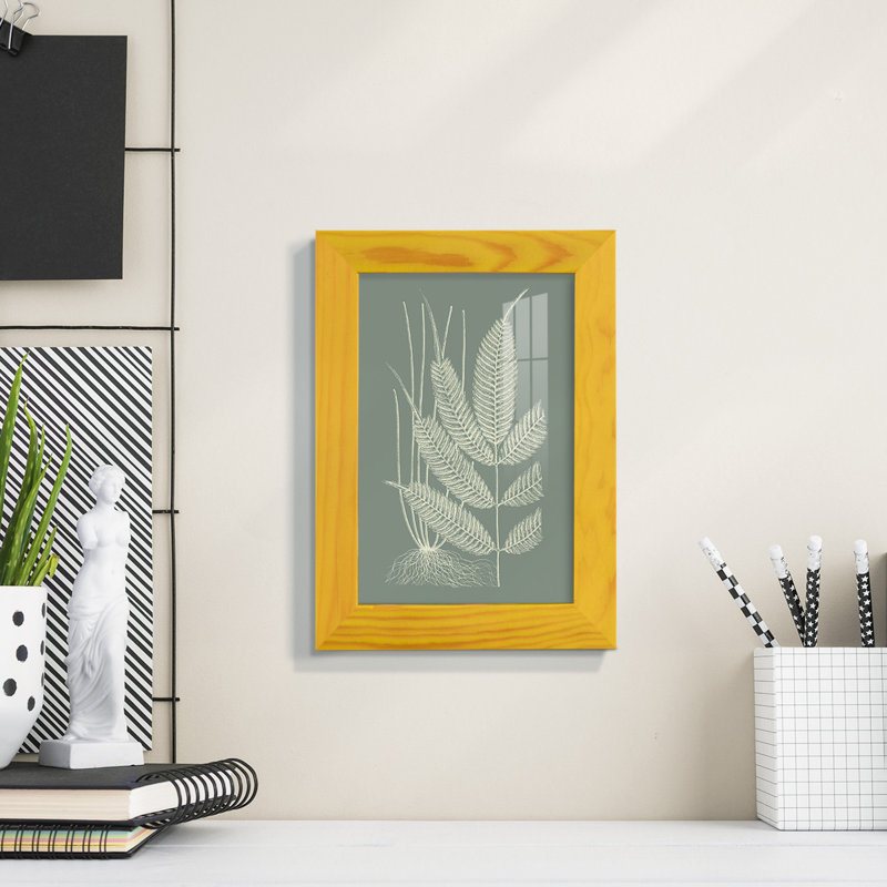 Ferns On Sage II " Ferns On Sage II ", 6" H x 4" W x 1" D, Yellow