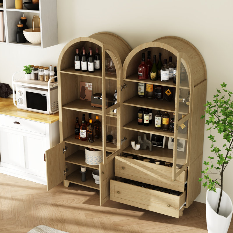  Garde-manger 71 po avec bibliothèques (ensemble de 4), Naturel