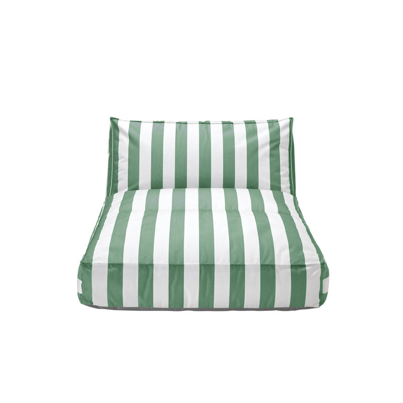 Méridienne d'extérieur avec repose-tête inclinable STAY Cabana, Rayures vert canard