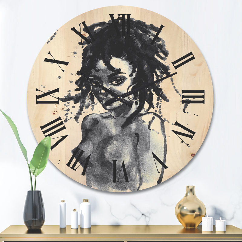 Horloge murale en bois, Surdimensionné